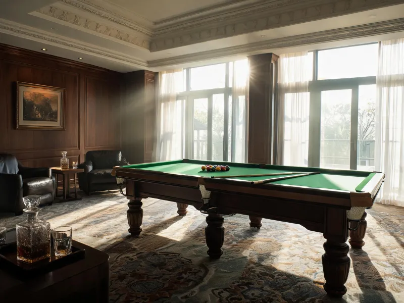 Hotel recreation billiards room